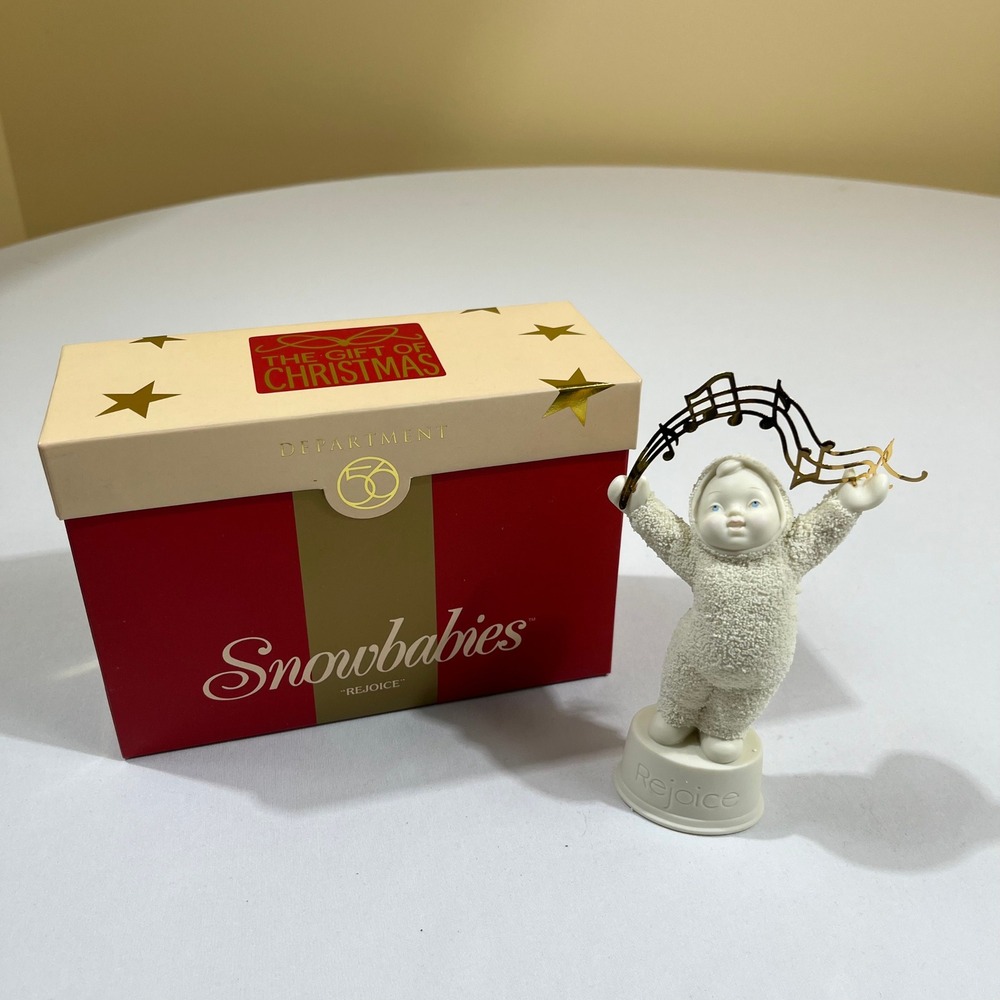 Department 56 Snowbabies Figurine White Rejoice Musical 56.69175